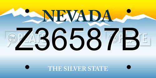 Z36587B Nevada License Plate