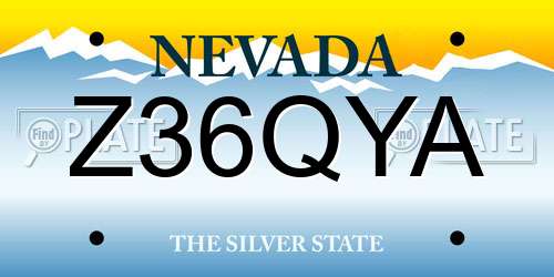 Z36QYA Nevada License Plate