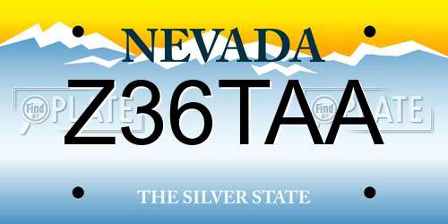 Z36TAA Nevada License Plate