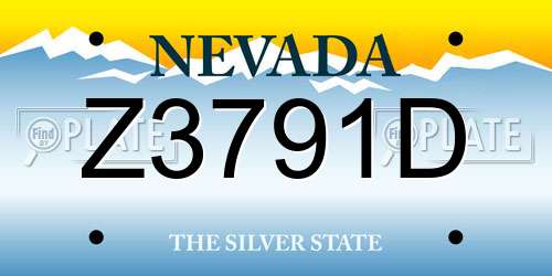 Z3791D Nevada License Plate