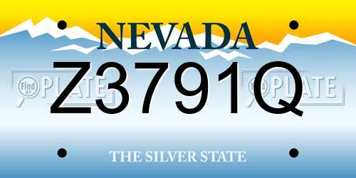 Z3791Q Nevada License Plate