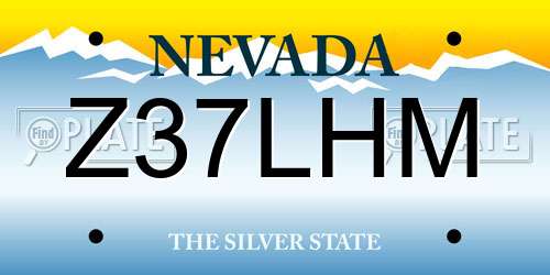 Z37LHM Nevada License Plate