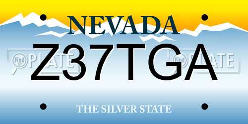 Z37TGA Nevada License Plate