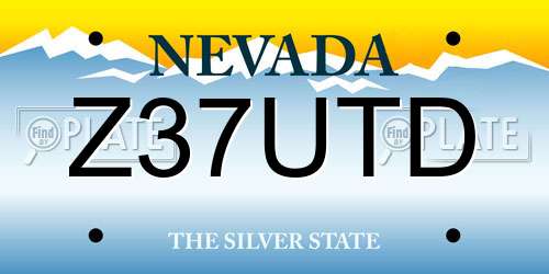 Z37UTD Nevada License Plate