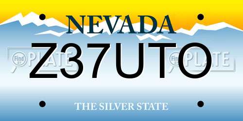 Z37UTO Nevada License Plate