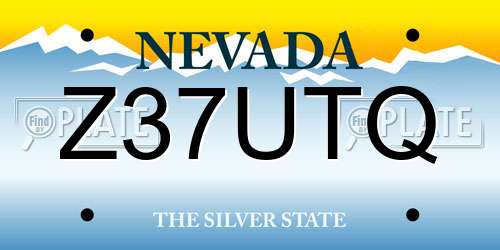 Z37UTQ Nevada License Plate