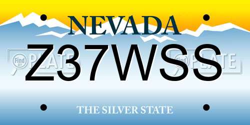 Z37WSS Nevada License Plate