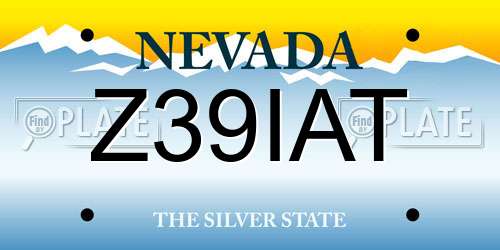 Z39IAT Nevada License Plate