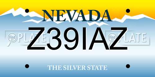 Z39IAZ Nevada License Plate