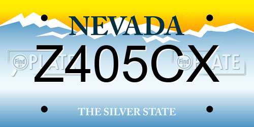 Z405CX Nevada License Plate