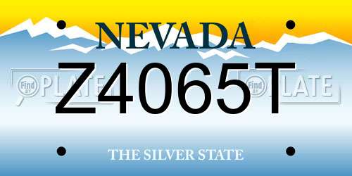 Z4065T Nevada License Plate