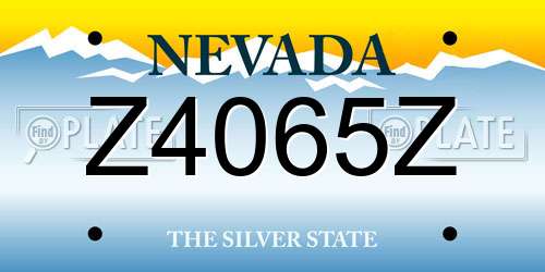 Z4065Z Nevada License Plate