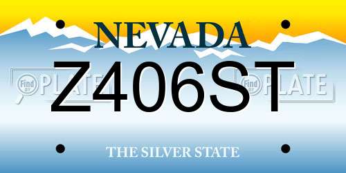 Z406ST Nevada License Plate