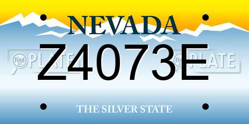 Z4073E Nevada License Plate