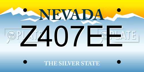 Z407EE Nevada License Plate