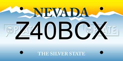 Z40BCX Nevada License Plate