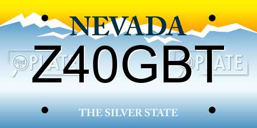 Z40GBT Nevada License Plate