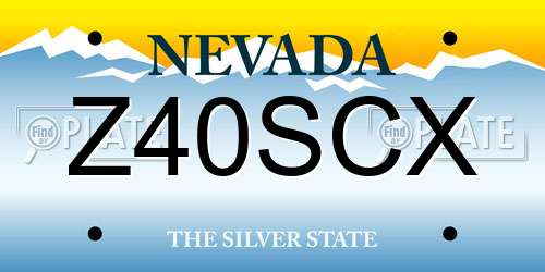 Z40SCX Nevada License Plate