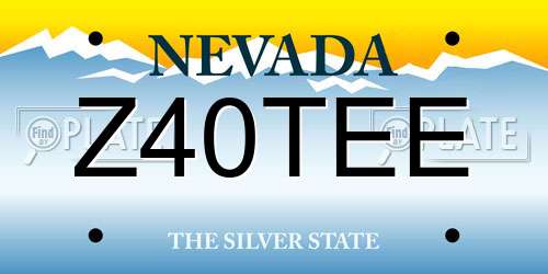 Z40TEE Nevada License Plate