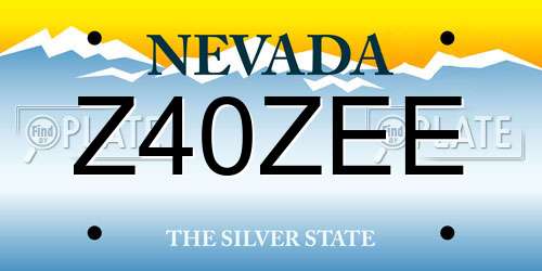 Z40ZEE Nevada License Plate