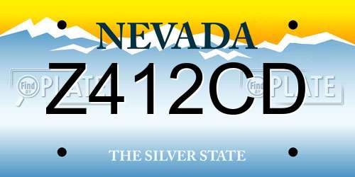 Z412CD Nevada License Plate
