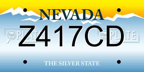 Z417CD Nevada License Plate