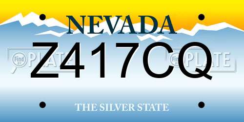 Z417CQ Nevada License Plate