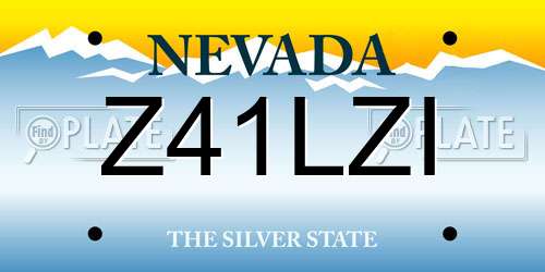 Z41LZI Nevada License Plate
