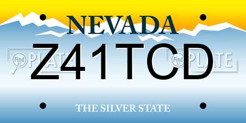 Z41TCD Nevada License Plate