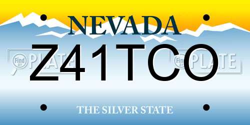Z41TCO Nevada License Plate