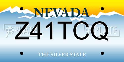 Z41TCQ Nevada License Plate