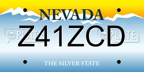 Z41ZCD Nevada License Plate
