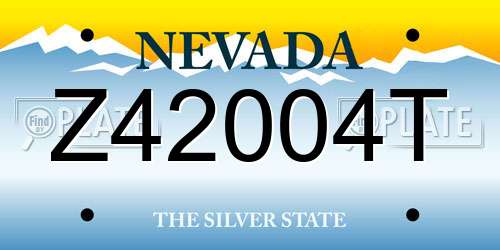 Z42004T Nevada License Plate