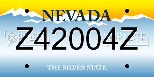 Z42004Z Nevada License Plate