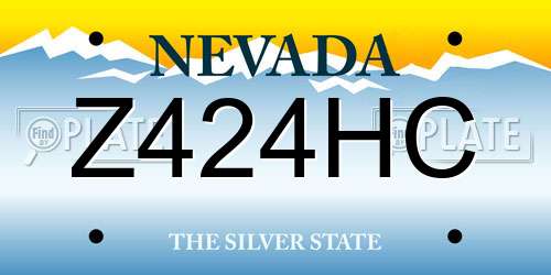 Z424HC Nevada License Plate