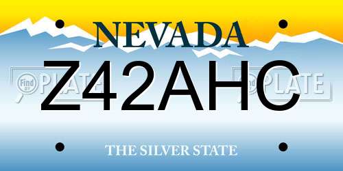Z42AHC Nevada License Plate