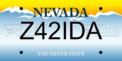 Z42IDA Nevada License Plate