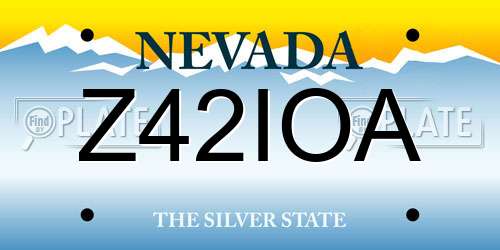 Z42IOA Nevada License Plate