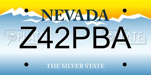 Z42PBA Nevada License Plate