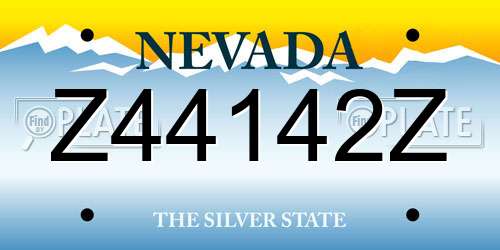 Z44142Z Nevada License Plate