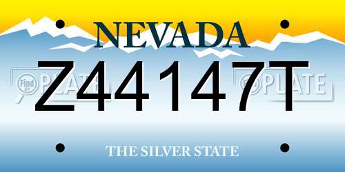 Z44147T Nevada License Plate