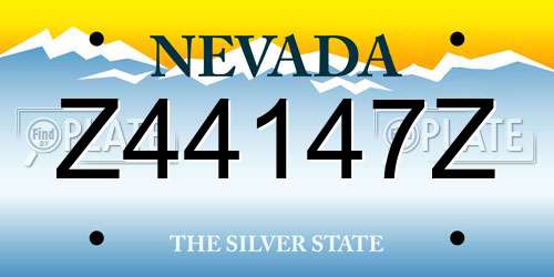 Z44147Z Nevada License Plate