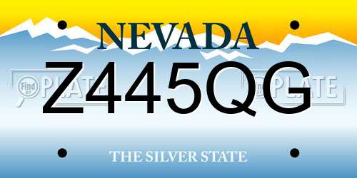 Z445QG Nevada License Plate