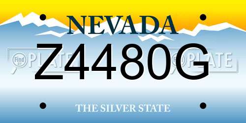 Z4480G Nevada License Plate
