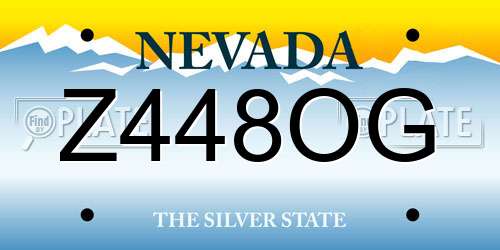 Z448OG Nevada License Plate