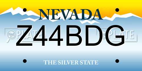 Z44BDG Nevada License Plate