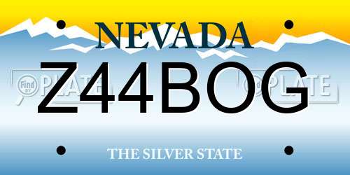 Z44BOG Nevada License Plate