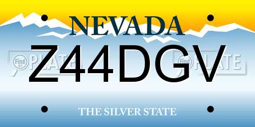 Z44DGV Nevada License Plate