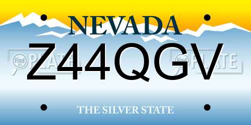 Z44QGV Nevada License Plate