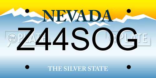 Z44SOG Nevada License Plate